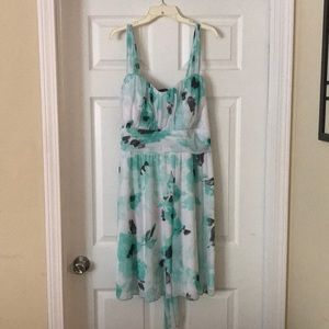 Maurice’s white with mint green and black dress